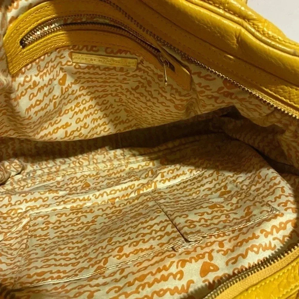 Marc By Marc Jacobs yellow leather satchel handbag